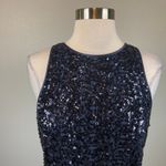Eliza J Sequined Sleeveless Midi Sheath Cocktail Dress Blue Size 8 Round Neck Photo 4