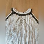 Free People  give him the cold shoulder gold beaded ivory long sleeve top XS 2127 Photo 4