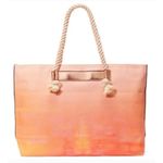 Victoria's Secret NWT‎ Victoria Secret Shoulder Tote Bag Braided Rope Handles Beach Peach Ombre Photo 0