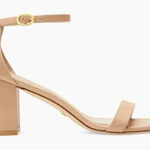 Stuart Weitzman  Nearly nude Sandal Block Heel Strappy Heels Like New‎ Size 12 Photo 0