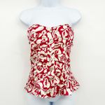 Nanette Lepore  Womens Y2K Tropical Floral Silk Halter Smocked Bustier Top Size 2 Photo 7