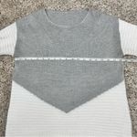 Unbranded White Grey Colorblock Crewneck Oversize Knit Long Sleeve Sweater Small Gray Photo 5