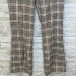 Gianni Bini NWT‎  Womens 12 Pants Alora Brown Beige Plaid Split Flat Front Y2K Photo 4