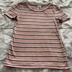 H&M striped pink black white cotton T-shirt, size XS summer basic vacation Photo 6