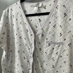 Oscar de la Renta Vintage  Pajama Set Purple Floral Button up Short Set Size XL Photo 4