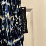 French Laundry  Blue Geometric Design‎ Straight Leg Casual Pants Beachy Large New Photo 3