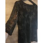 Apt. 9 Women Lace-Up Tunic Cover Up Black Size M Summer swim light V Neck  Photo 3