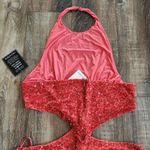 Retrofête Retrofete Katerina Sequin Dress in Calypso Coral Maxi Size XL NWT Halter Photo 7