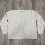 Lands' End Vintage 90s  Womens XL  Cable Knit Cotton Sweater‎ Crewneck Classic Photo 1