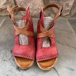 Miz Mooz  Red Brown Strappy
Heeled Leather Kipling Wedge Sandal Photo 3