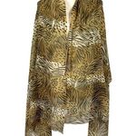 Bindya New York Shawl/Pashmina Animal Print 100% Wool Oversized Scarf Brown Tan Photo 6