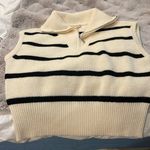 Hem & Thread NWT  1/4 zip Vest with Collar Black & White Medium Photo 0