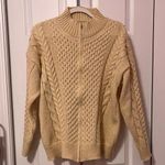 Cable Knit Beige Zip up Sweater Size undefined Photo 0