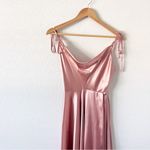 Ladivine Satin Spaghetti Straps Formal Evening Maxi Gown in Dusty Pink Size M Photo 2
