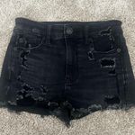 American Eagle Black Ripped Jean Short 00 Photo 0