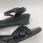 SAS Sandals 9.5 SLIM Strippy Quarter Strap Wedge Black Patent Leather 9.5 SLIM Photo 7