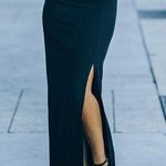 Buyer Too Black Satin Side Slit Long Maxi Straight Skirt 9 Size undefined Photo 0