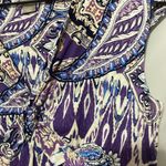 Chico's SIZE 8/10 MAXI DRESS RAYON / SPANDEX BLEND PURPLE BLUE YELLOW PAISLEY Photo 3