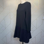 COS Black Wool Contrast Hem Long Sleeve Dress Photo 4