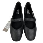 Toms NEW  Bianca Black Metallic Suede Square Toe Mary Jane Flats Shoes Size 7 Photo 1