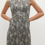MM.LaFleur The Aditi Dress Crackle Black White Tailored Knee Length Dress Size 2 Photo 0