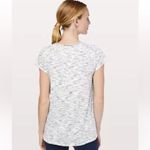 Lululemon Another Mile Short Sleeve Top Size 6-8 Tiger Space Dye Black White Photo 1