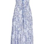 Poupette St. Barth Nana Printed Maxi Dress Revolve Blue Begonia Size L New w/Tag Photo 2