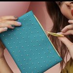 IPSY ‘100th’ Teal Studded Glam Cosmetic Bag Blue Photo 0