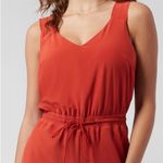 Athleta Savannah Jumpsuit Size 6 Currant Red Wide Leg Travel Lightweight Active Photo 3