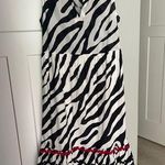 VILAGALLO Dress zebra print black white embroidered Size 42 Photo 0