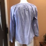 Ann Taylor  loft blue striped button up blouse Photo 3