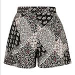 Topshop Scarf Printed High Rise Shorts Black Size 4 Photo 1