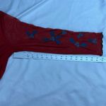 A Beautiful Soul Burnt Orange Floral Embroidered Peplum Hem V Neck Long Sleeve D Size 3X Photo 4