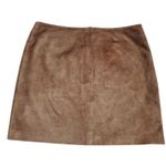 Old Navy Vintage Skirt Women 8 Suede Brown Leather Mini Y2K 2K Millenial Zip Photo 1