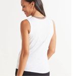 Goldie  Lewinter White Tank Top Sleeveless Tee Rainbow Ringer Crew Medium Photo 1