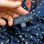 CATCH ME NAVY POLKA DOT CAMI TIERED SUNDRESS Tan Size M Photo 1