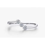 Boutique NEW 14k White Gold Genuine Certified Moissanite‎ Three Stone Ring Sz 6 Photo 8