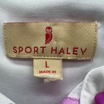 Sport Haley Golf Shirt Womens L White Black Snap Button Tennis Performance Top Size L Photo 8