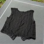 Vintage silk beaded black vest by ceecee size large gold retro 90s‎ fall winter Photo 9