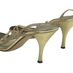 Anne Klein Vintage: ๐ฎ Glittery Stiletto Slingback Sandals ๐ฎ Metallic Gold ๐ฎ Photo 3