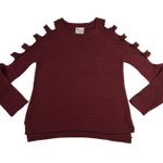 Romeo + Juliet Couture Crewneck Cut Out Sleeve Knit Sweater Size L Boho Casual Photo 0