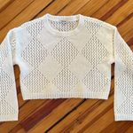 Madewell  Diamond-Stitch Crewneck Crop Sweater in Cream Photo 0