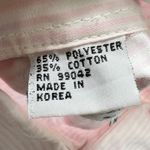 Las Olas  Pink Striped Button Down Shirt M Embroidered Butterfly Blouse‎ Kawaii Photo 5