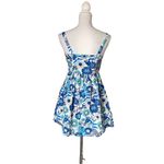 Fossil XS  Floral Sundress Button Up Blue Mini Dress Photo 2