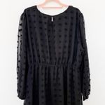Womens Dress Size 20W Black Swiss Dot Long Sleeve Midi Romantic Dark Feminine Photo 5