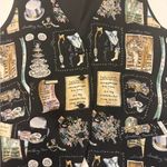 Nicole Miller  1995 Novelty Wedding Bridal Print 100% Silk Black Vest Size Large Photo 2