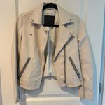 ALL SAINTS Dalby Off White Leather Biker Jacket | Size 2 Photo 2