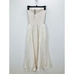 J.Crew Strapless Mixy Dress Smocked A Line Minimalist Ramie Natural XXS NWT Photo 4