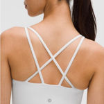 Lululemon Womens Athleisure Like A Cloud Light Support Longline Sports Bra White Photo 0