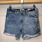Kensie  Blue Jean Shorts with Distressed Hem and Relaxed Fit Photo 0
